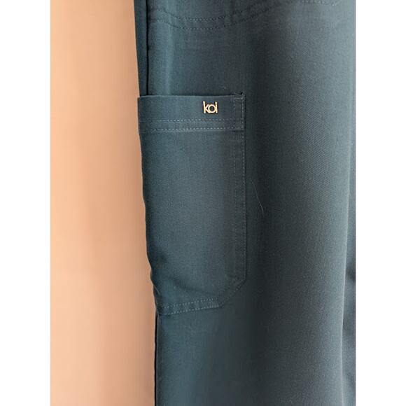 Koi-Next Gen Scrub -Lg-Turquois 5-pocket drawstring pants - Picture 2 of 8